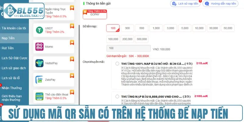 Nạp Tiền BL555 - Hướng Dẫn Cách Nạp Tiền Đơn Giản - Jexio